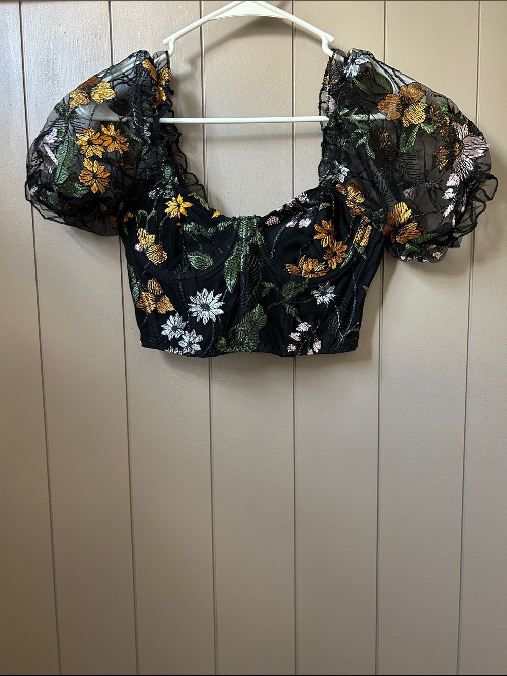 Floral corset crop top